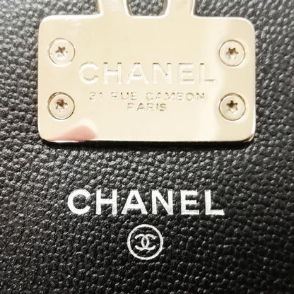 CHANEL Long Wallet Half Coco Genuine Leather Black Chain Wallet