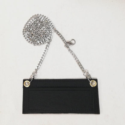 CHANEL Long Wallet Half Coco Genuine Leather Black Chain Wallet