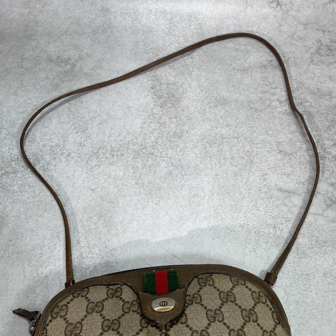 Gucci GG Sherry Line Shoulder Bag Brown Leather Logo — view 4