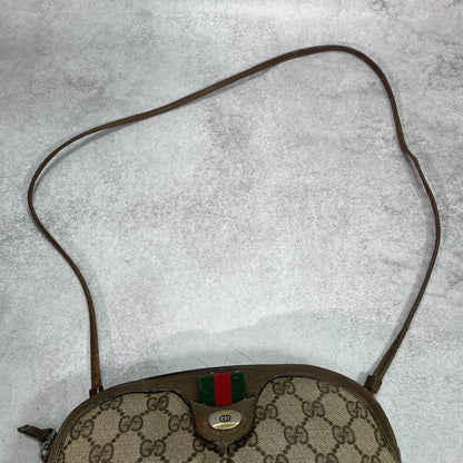 Gucci GG Sherry Line Shoulder Bag Brown Leather Logo — view 4