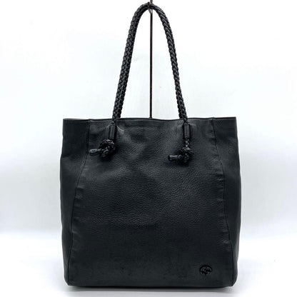 Gucci Tote Bag Interlocking Leather Black Shoulder A4