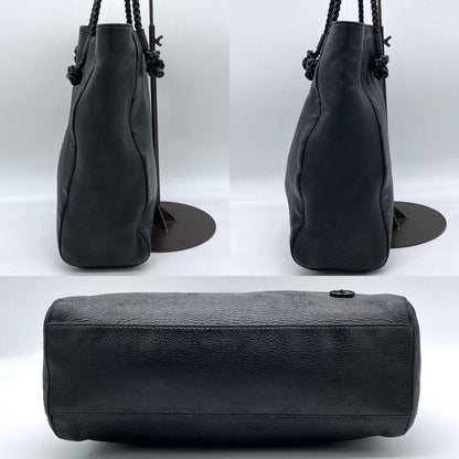 Gucci Tote Bag Interlocking Leather Black Shoulder A4