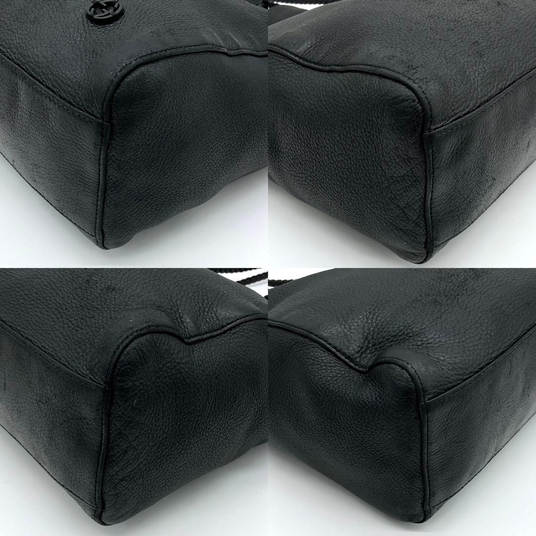 Gucci Tote Bag Interlocking Leather Black Shoulder A4