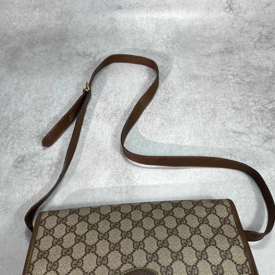 Gucci GG Shoulder Bag Brown Beige Logo Leather — view 4