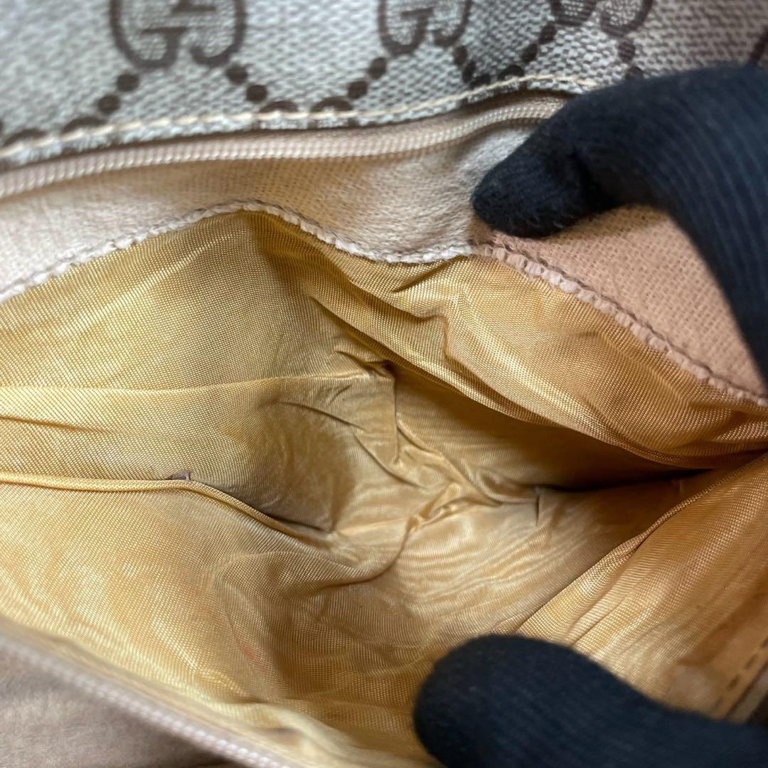 Gucci GG Shoulder Bag Brown Beige Logo Leather — view 5