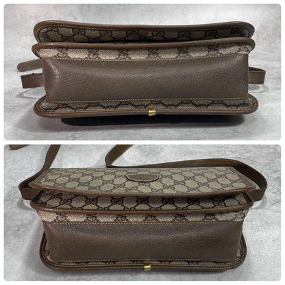 Gucci GG Shoulder Bag Brown Beige Logo Leather — view 8