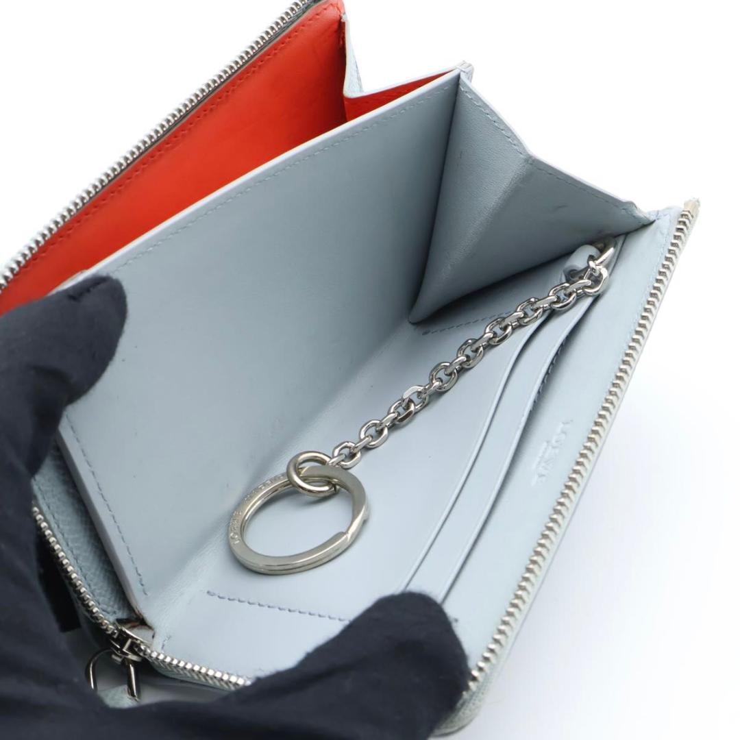Loewe Anagram Key Ring Coin Card Case Blue — view 5