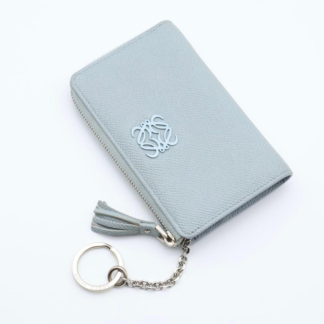 Loewe Anagram Key Ring Coin Card Case Blue — view 6