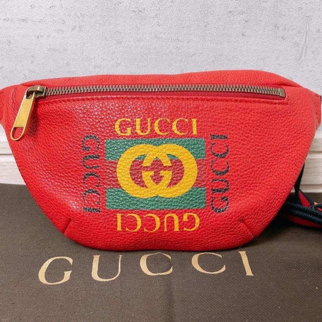 Gucci Waist Bag Red Leather Sherry — view 2