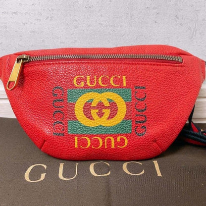 Gucci Waist Bag Red Leather Sherry — view 2