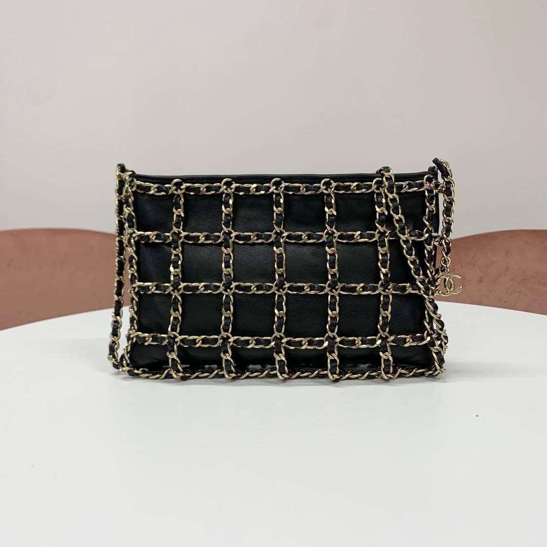 Chanel Cruise Collection Clutch Chain Shoulder Bag Lambskin