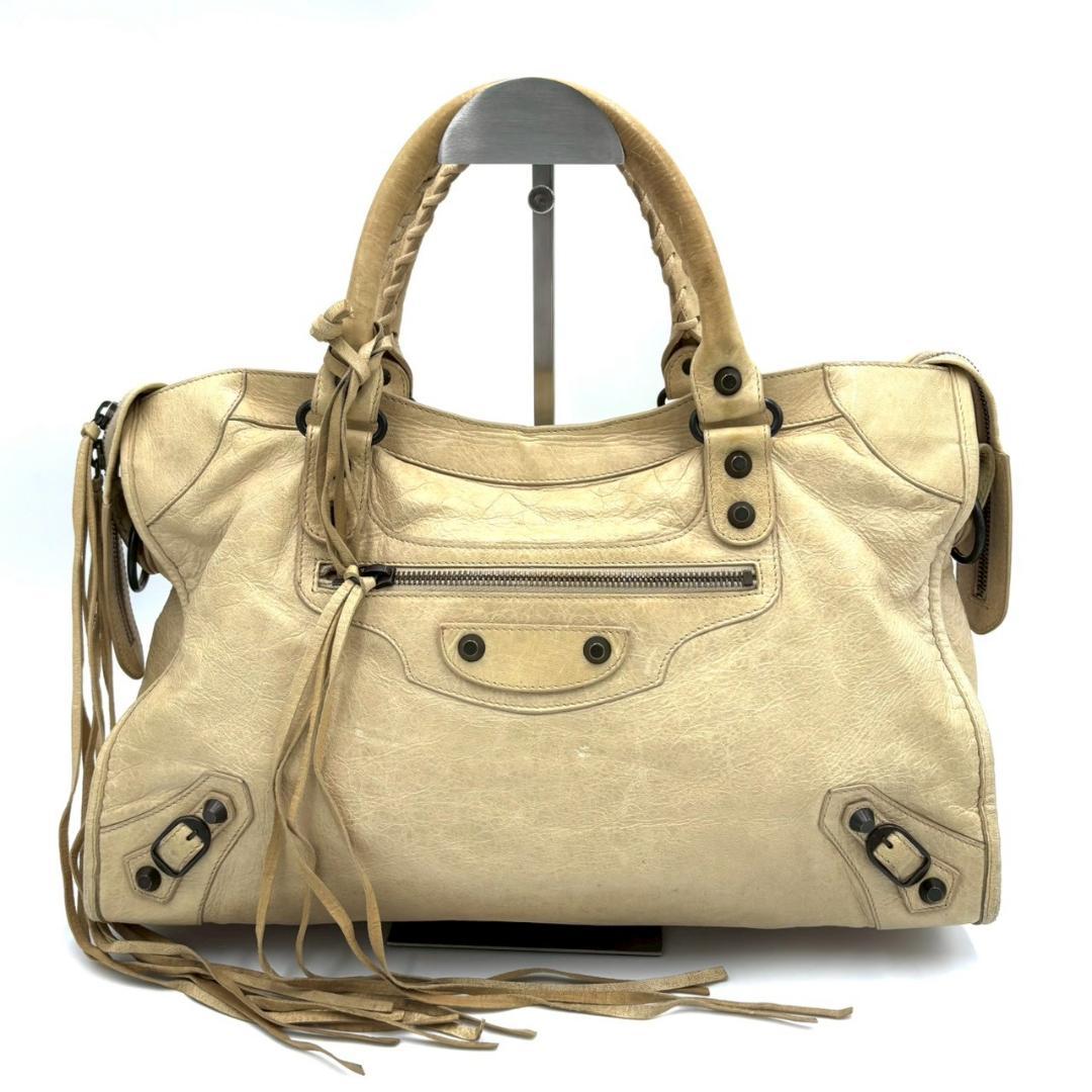 Balenciaga the City Leather 2-Way Handbag Beige — view 2