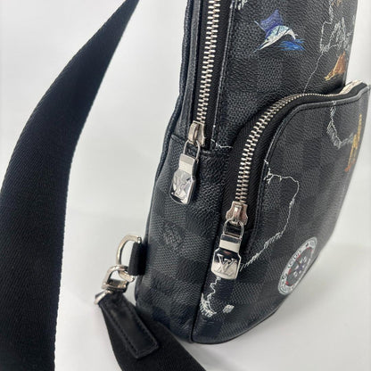 Louis Vuitton Super Damier Graphite Sling Bag Black — view 7