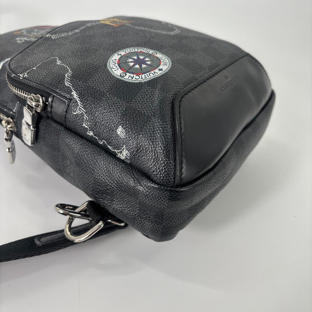 Louis Vuitton Super Damier Graphite Sling Bag Black — view 8