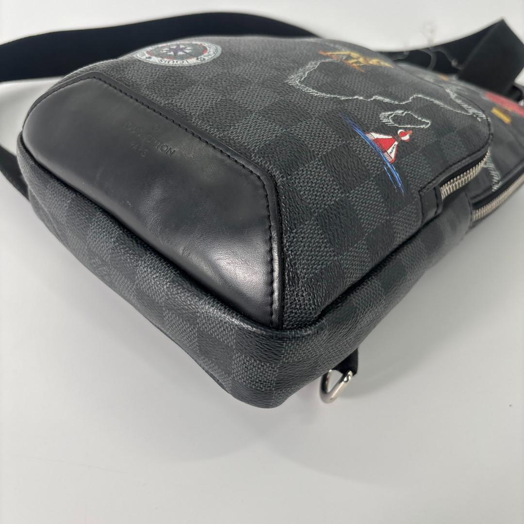 Louis Vuitton Super Damier Graphite Sling Bag Black — view 9