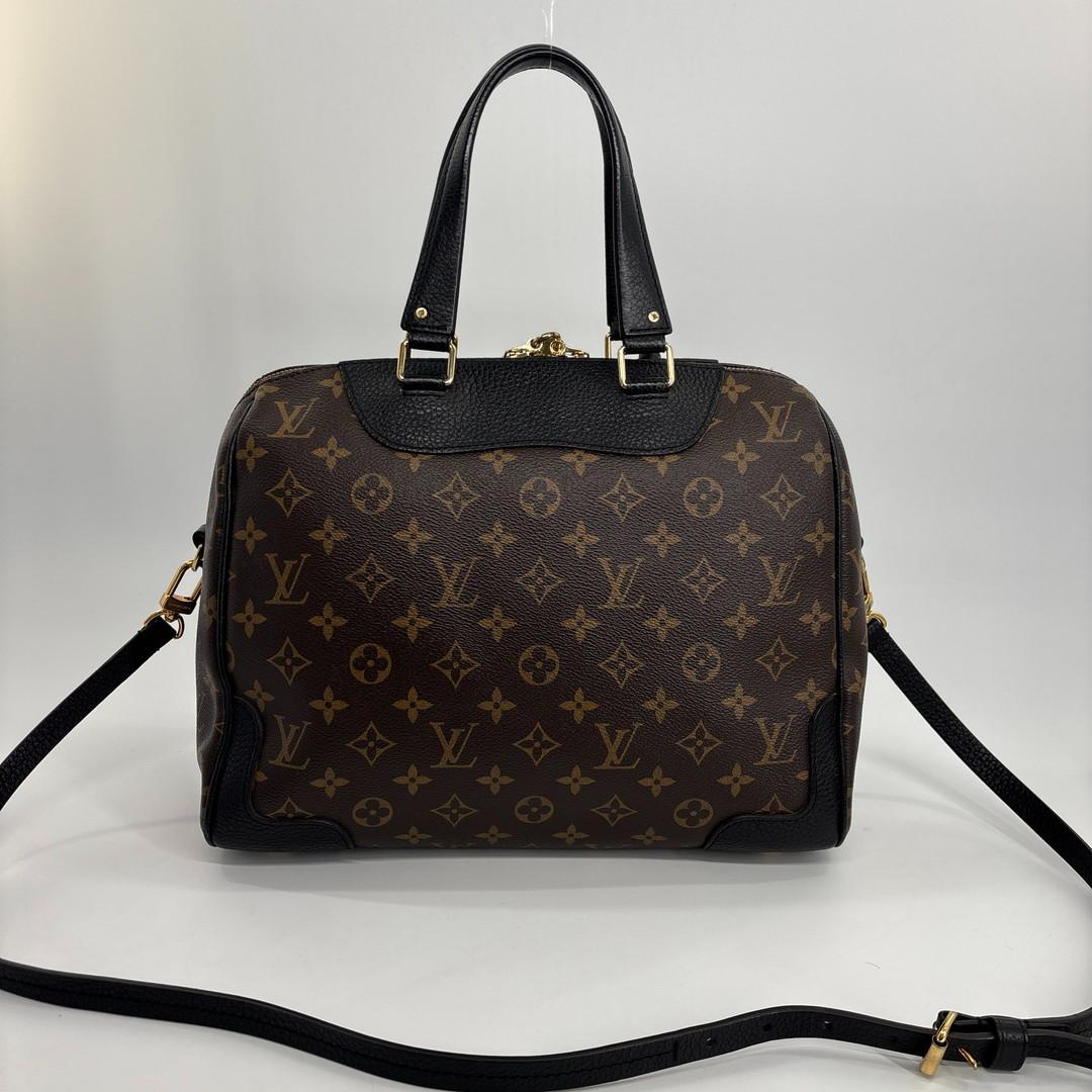 Louis Vuitton Super Monogram Macassar Retiro Handbag Black — view 5