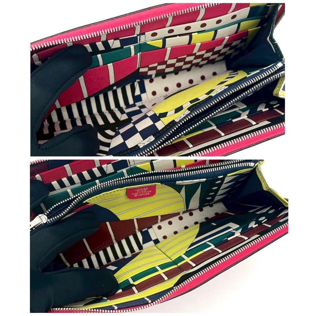 Hermes Azap Long Silk in Brown Wallet Leather Pink — view 5