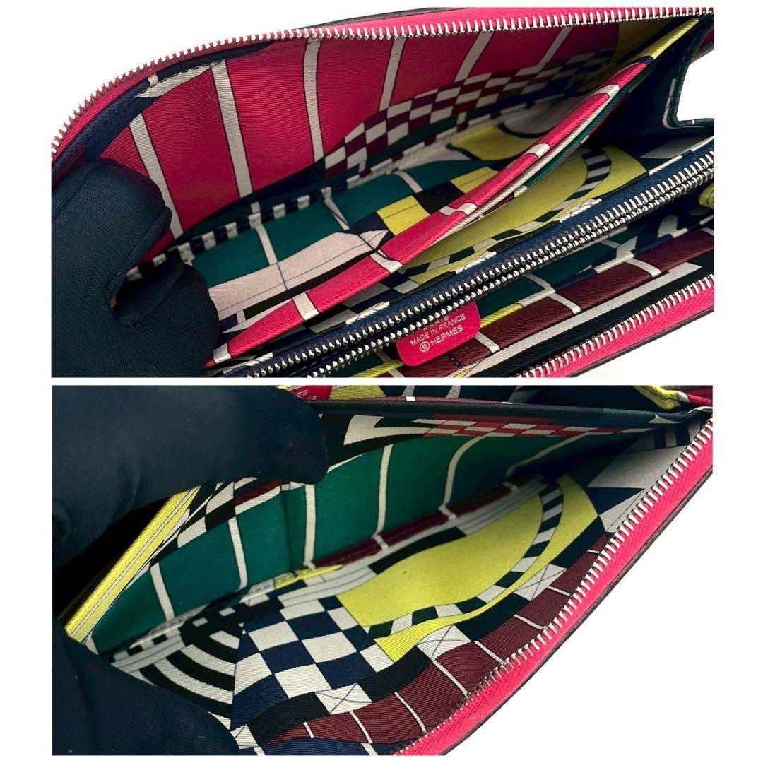 Hermes Azap Long Silk in Brown Wallet Leather Pink — view 6