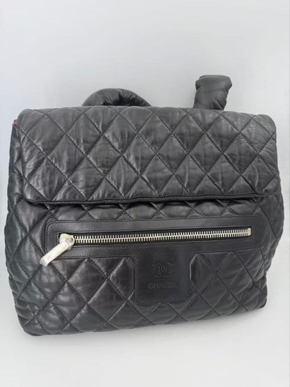 Chanel Lambskin Quilted Backpack Black