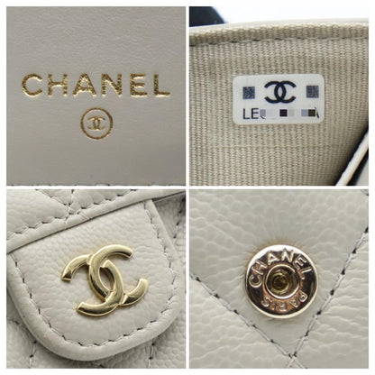 Chanel Timeless Classic Caviar Leather Trifold Wallet — view 7