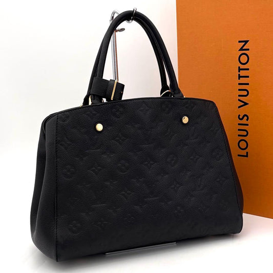 Louis Vuitton Monogram Empreinte Montaigne MM Noir Black