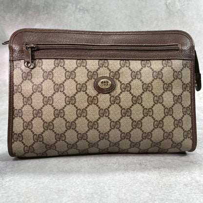 Gucci GG Clutch Brown Leather Logo Second — view 2