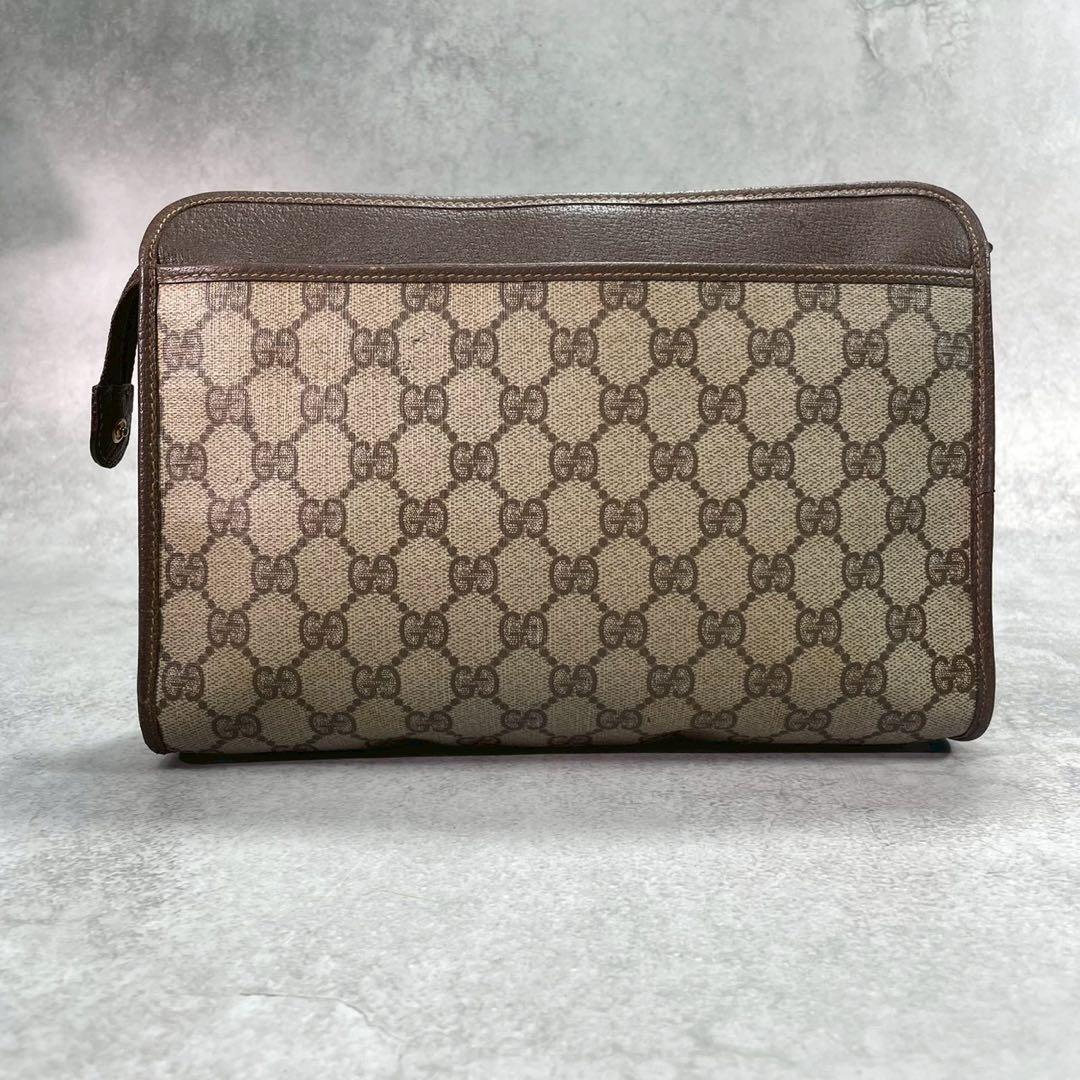 Gucci GG Clutch Brown Leather Logo Second — view 3