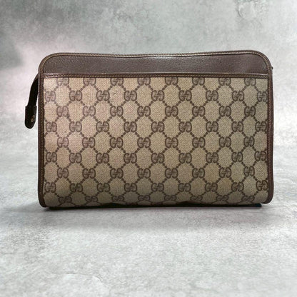Gucci GG Clutch Brown Leather Logo Second — view 3