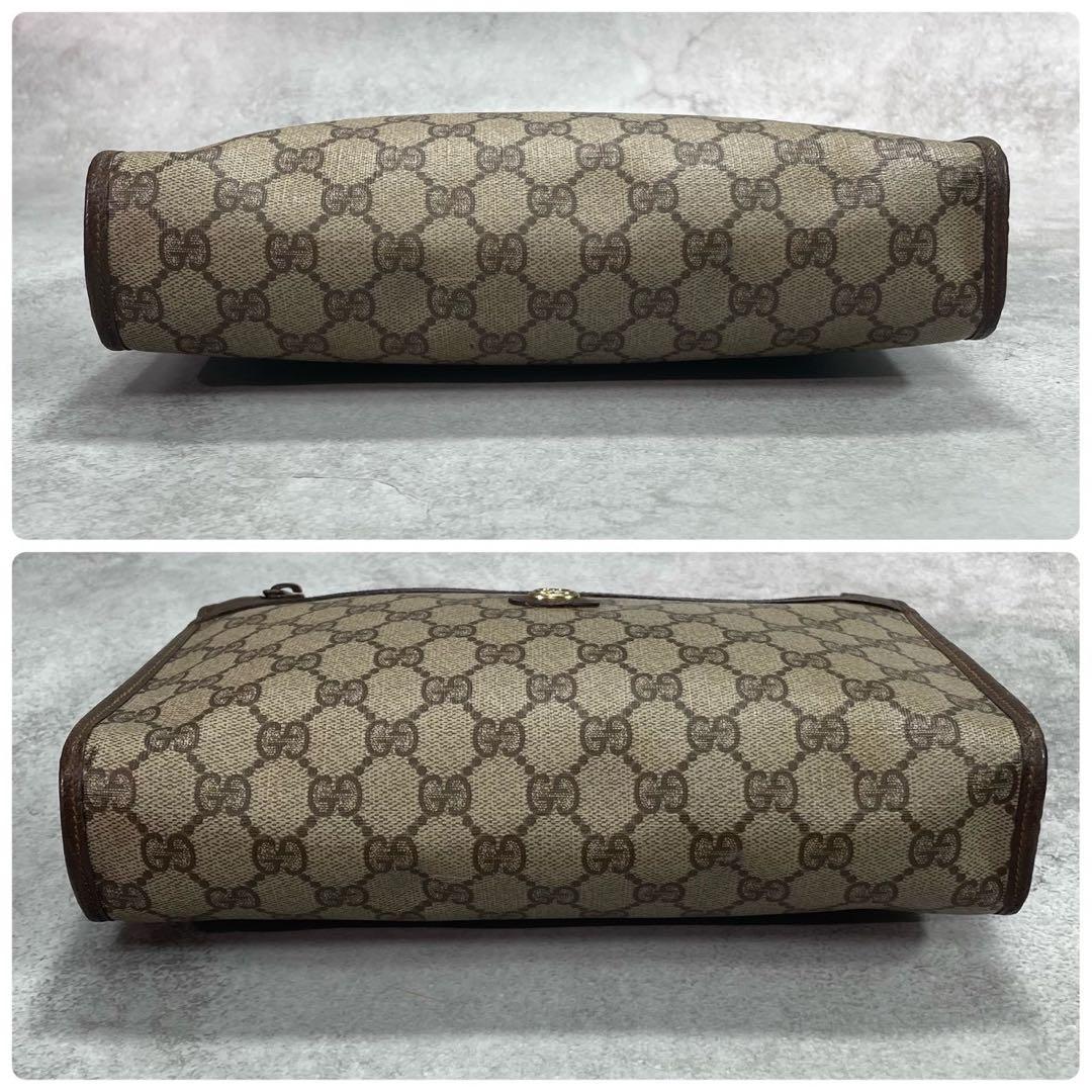 Gucci GG Clutch Brown Leather Logo Second — view 6