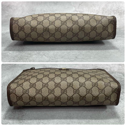 Gucci GG Clutch Brown Leather Logo Second — view 6