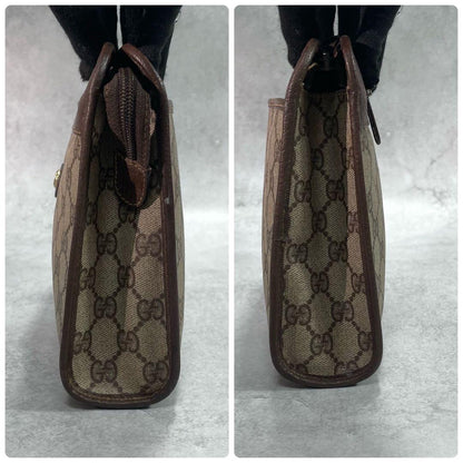 Gucci GG Clutch Brown Leather Logo Second — view 7