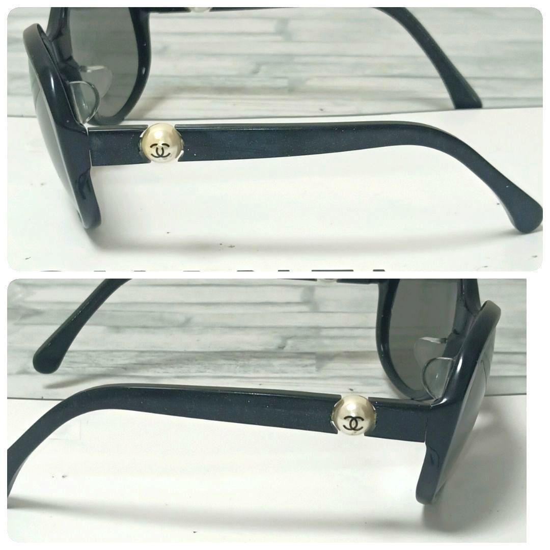 Chanel Sunglasses Pearl CC Logo Black Oval Eyewear — view 2