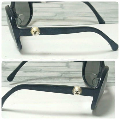 Chanel Sunglasses Pearl CC Logo Black Oval Eyewear — view 2