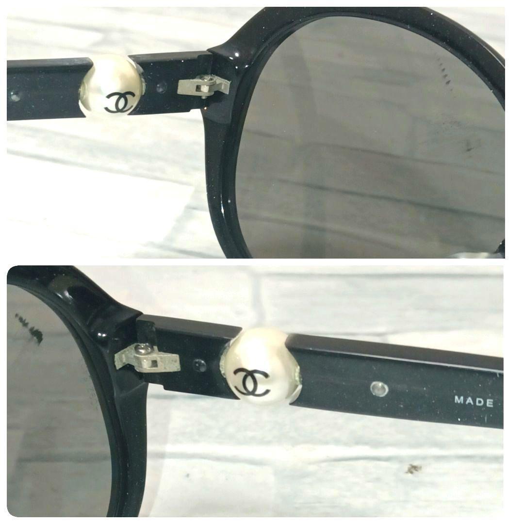 Chanel Sunglasses Pearl CC Logo Black Oval Eyewear — view 4