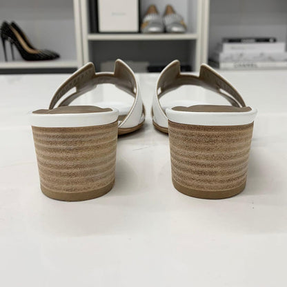 Hermes Oasis Leather Sandals White — view 5