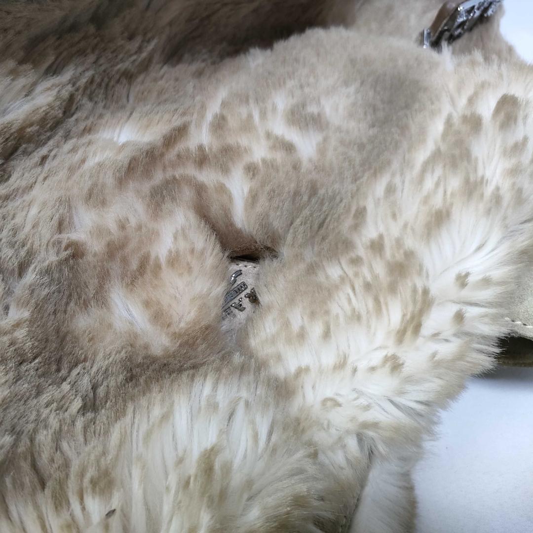 Prada Eco Rabbit Fur Handbag Canapa GM Charm — view 4