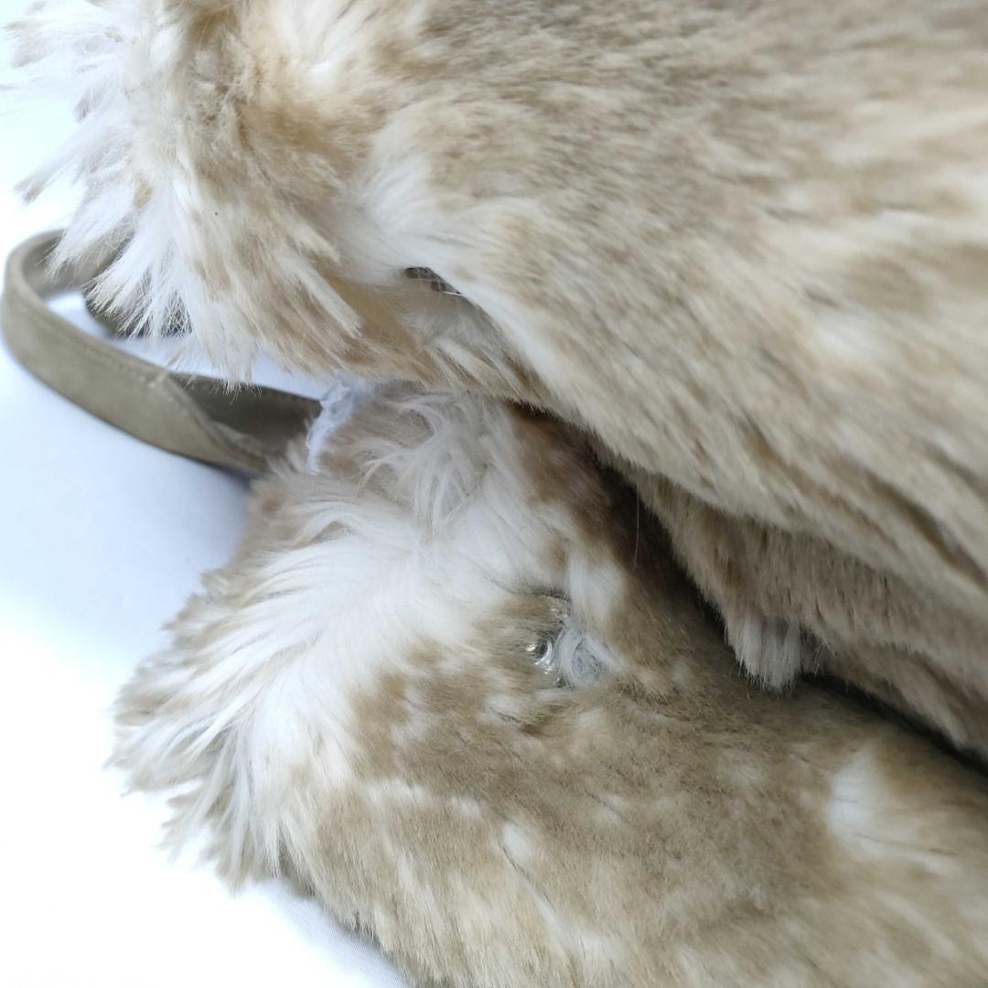 Prada Eco Rabbit Fur Handbag Canapa GM Charm — view 6