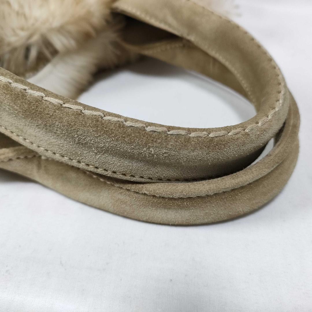 Prada Eco Rabbit Fur Handbag Canapa GM Charm — view 7