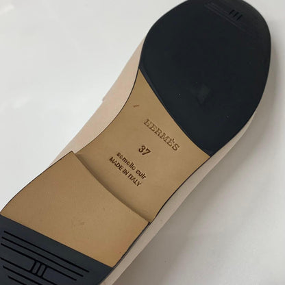 Hermes Colette Suede Roulis Buckle Moccasins Loafers Pink Beige — view 8