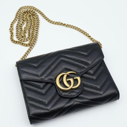 Gucci GG Marmont Chain Shoulder Wallet Black — view 2