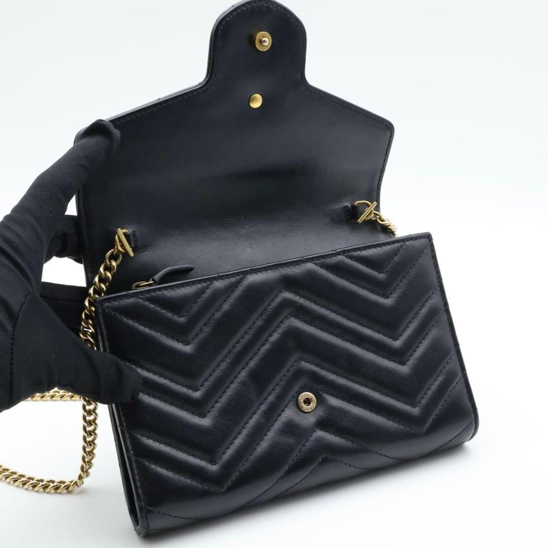 Gucci GG Marmont Chain Shoulder Wallet Black — view 3