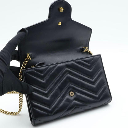 Gucci GG Marmont Chain Shoulder Wallet Black — view 3