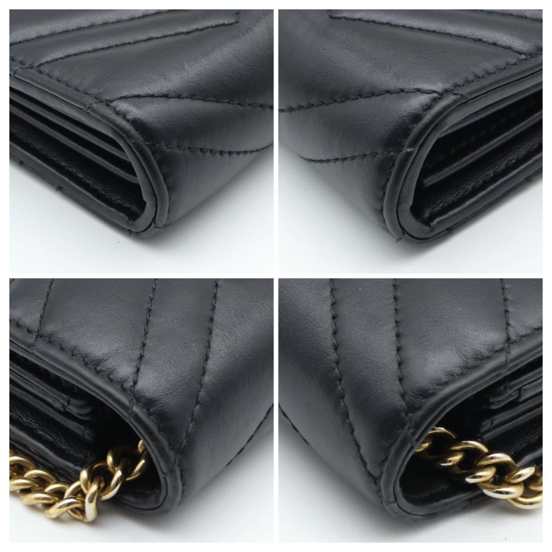 Gucci GG Marmont Chain Shoulder Wallet Black — view 8