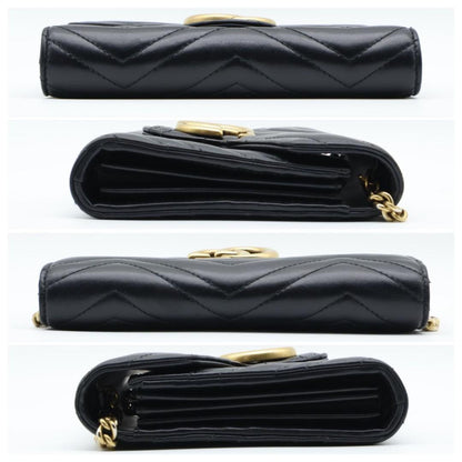 Gucci GG Marmont Chain Shoulder Wallet Black — view 9