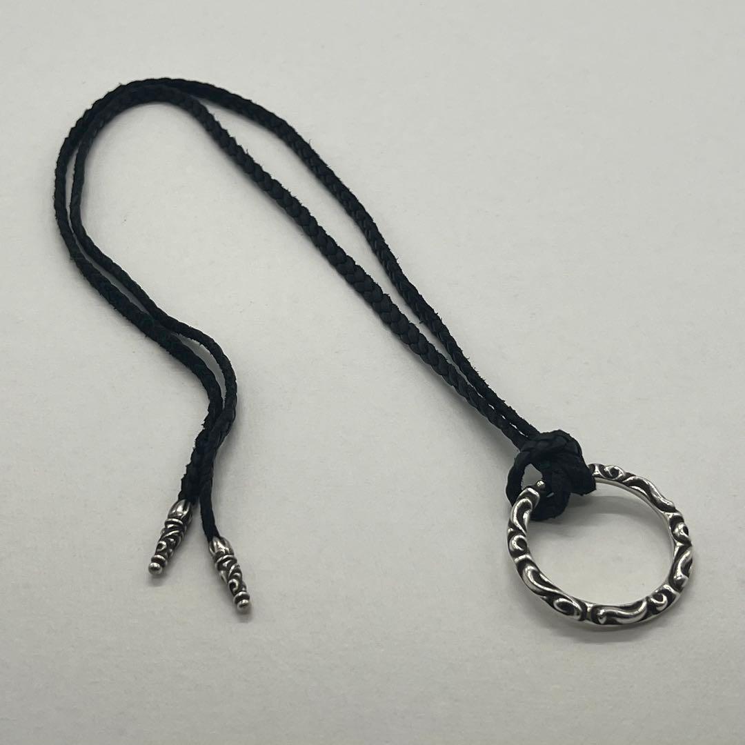 Chrome Hearts Leather Blade with Scroll Ring Necklace — view 3