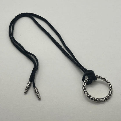 Chrome Hearts Leather Blade with Scroll Ring Necklace — view 3