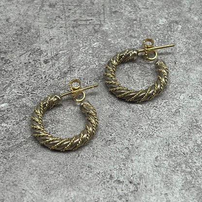 Tiffany & Co Twisted Rope Hoop Earrings YG