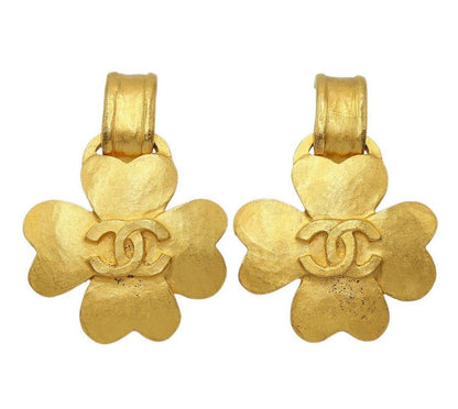 Chanel Coco Mark And Clover Swing Earrings