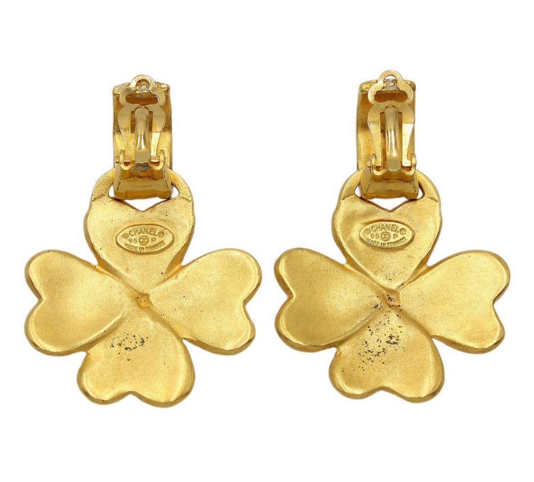 Chanel Coco Mark And Clover Swing Earrings