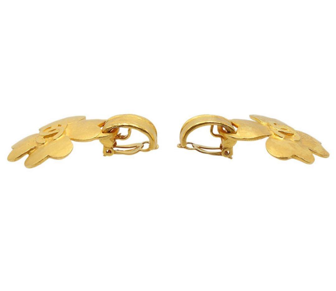 Chanel Coco Mark And Clover Swing Earrings